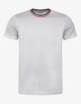 White Contrast Collar T-Shirt