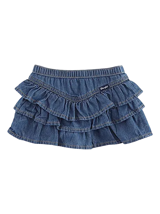 Wrangler Little Girl's Blue Denim Ruffle Skirt